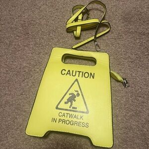 Model Catwalk In progress handbag, purse, crossbody, clutch top handle neon